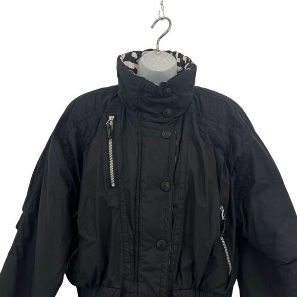 OBERMEYER Nell Jacket Womens 12 Black Puffer Coat Ski Snowboard Bomber Crop - Picture 2 of 16